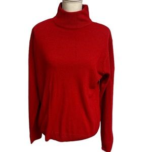 Milano Vintage Ladies Red Long Sleeve Turtleneck Sweater Size Large EUC